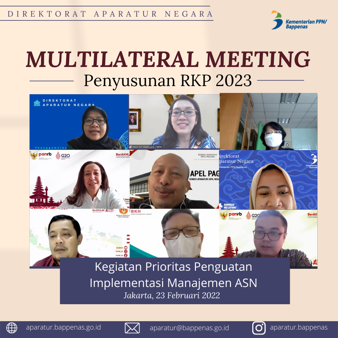 Multilateral Meeting Penyusunan RKP 2023 Kegiatan Prioritas Penguatan Implementasi Manajemen ASN